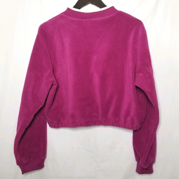 ALLISON DALEY pink crop top sweater crewneck M - Picture 5 of 6